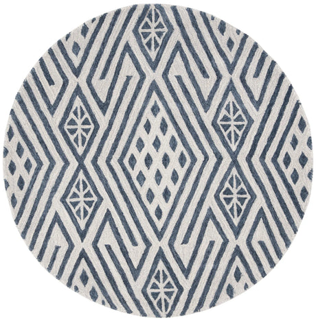 Safavieh Micro-Loop 5'-0" x 5'-0" Rug in Blue / Ivory