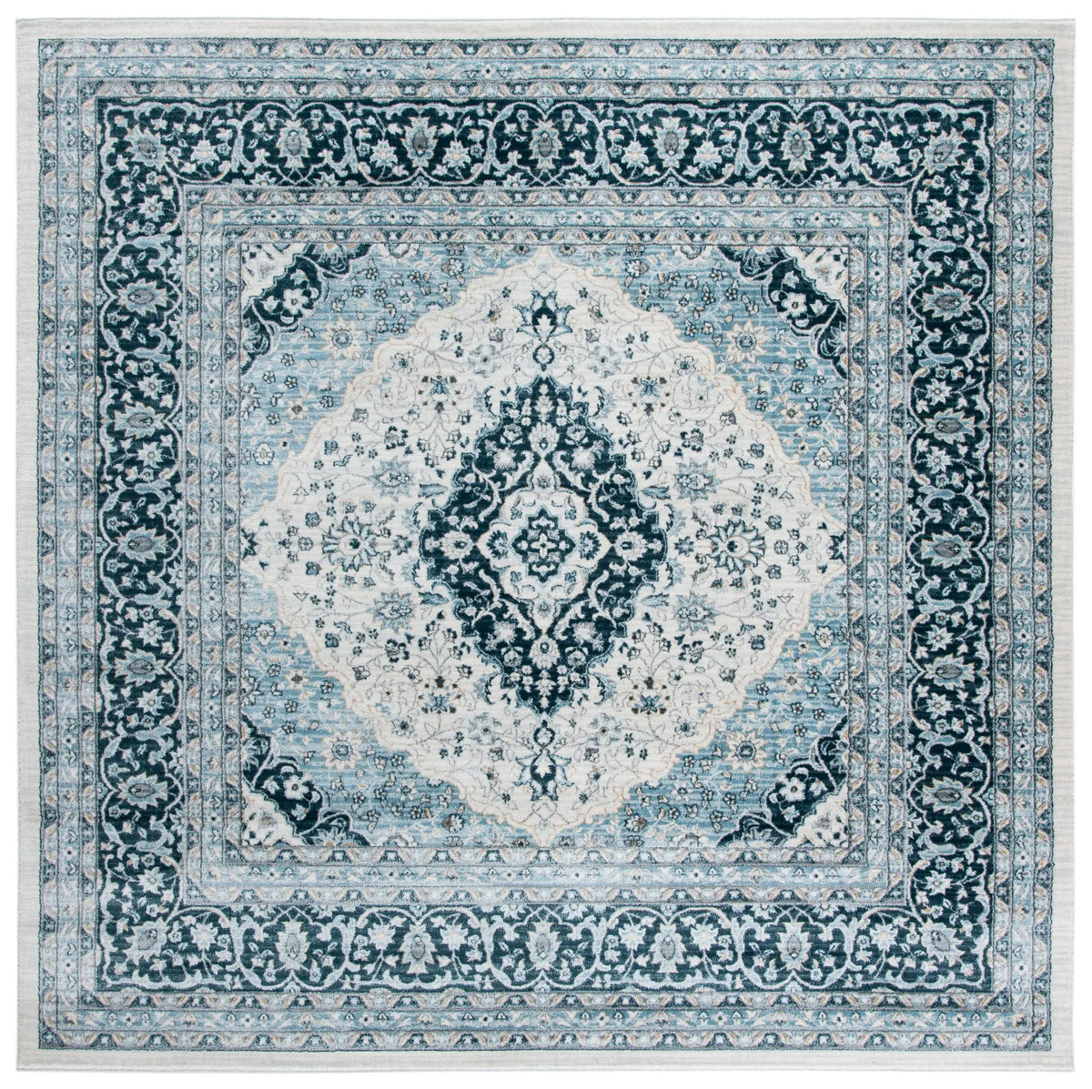 Safavieh Isabella 6'-7" x 6'-7" Rug in Cream / Dark Blue