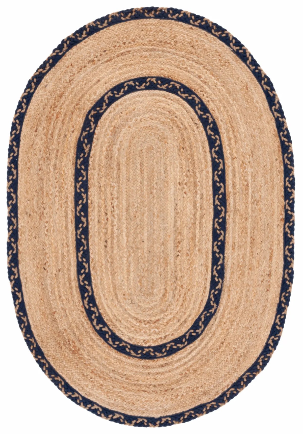 Safavieh Natural Fiber 3'-0" x 5'-0" Rug in Natural / Navy
