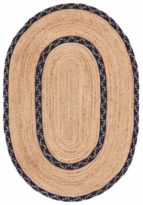 Safavieh Natural Fiber 3'-0" x 5'-0" Rug in Natural / Navy