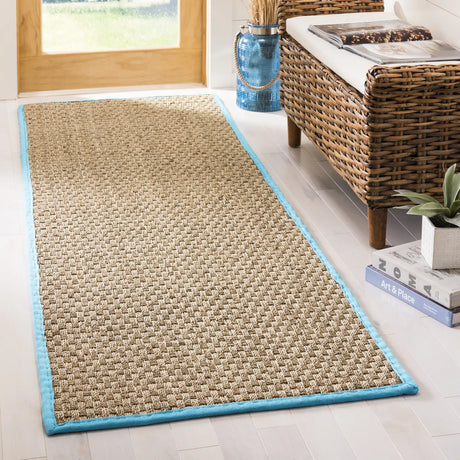 Safavieh Natural Fiber 2'-6" x 10'-0" Rug in Natural / Turquoise
