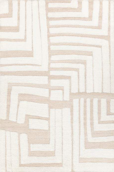 Chandra Yessica YES-58301 White / Tan rug, flat view