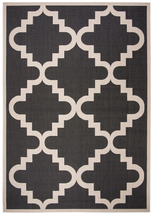 Safavieh Courtyard 8'-0" x 11'-2" Rug in Black / Beige