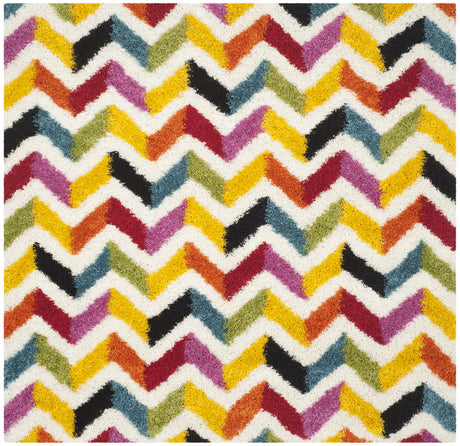 Safavieh Sgk-Shag Kids 6'-7" x 6'-7" Rug in Ivory / Multi
