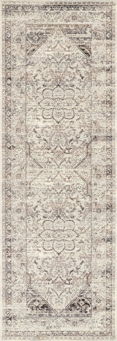 Loloi Mika Mik-12 Stone / Ivory Rugs - runner flat
