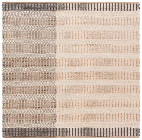 Safavieh Natural Fiber 6'-0" x 6'-0" Rug in Natural / Charcoal