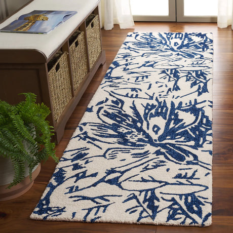 Safavieh Jardin 2'-3" x 8'-0" Rug in Ivory / Blue