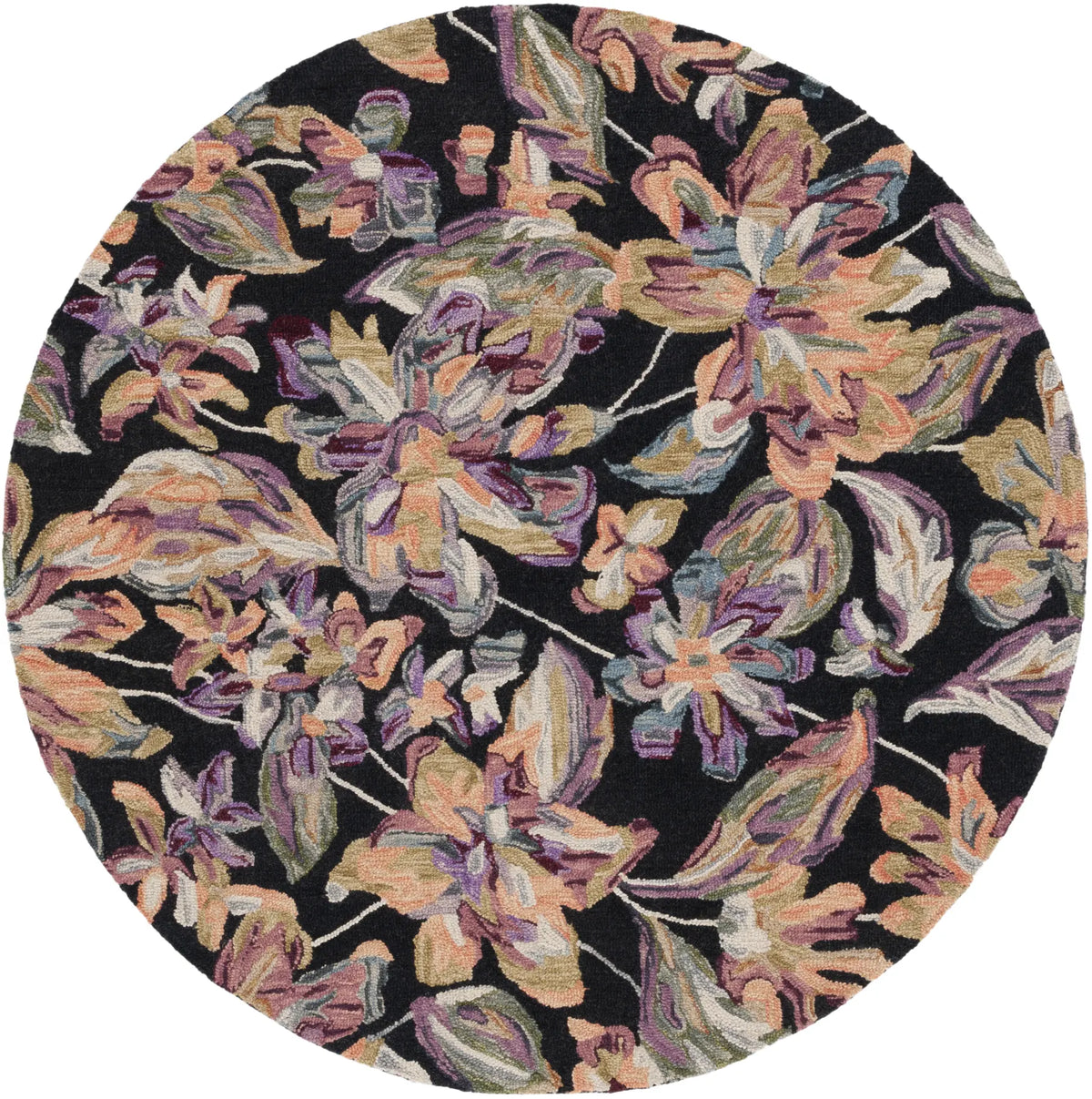 Safavieh Blossom 6'-0" x 6'-0" Rug in Black / Plum