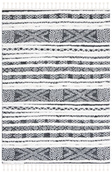 Safavieh Moroccan Tassel Shag 4'-0" x 6'-0" Rug in Black / Ivory