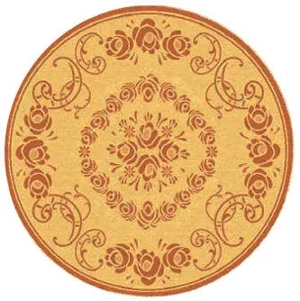 Safavieh Courtyard 5'-3" x 5'-3" Rug in Natural / Terra