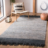 Safavieh Vintage Leather 5'-0" x 8'-0" Rug in Dark Grey / Multi