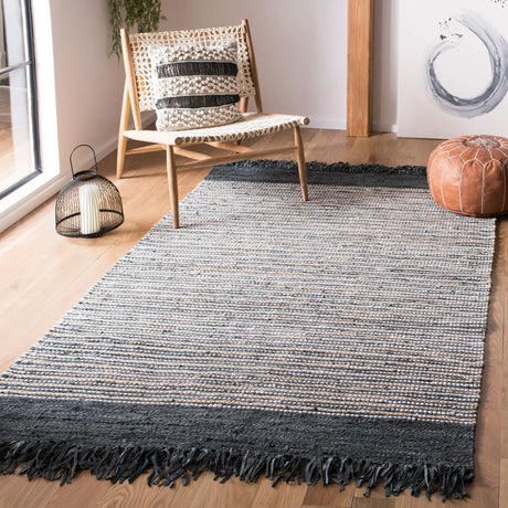 Safavieh Vintage Leather 5'-0" x 8'-0" Rug in Dark Grey / Multi