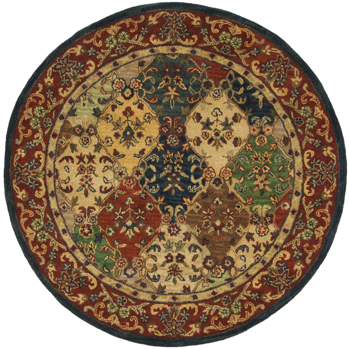Safavieh Heritage 6'-0" x 6'-0" Rug in Beige / Burgundy