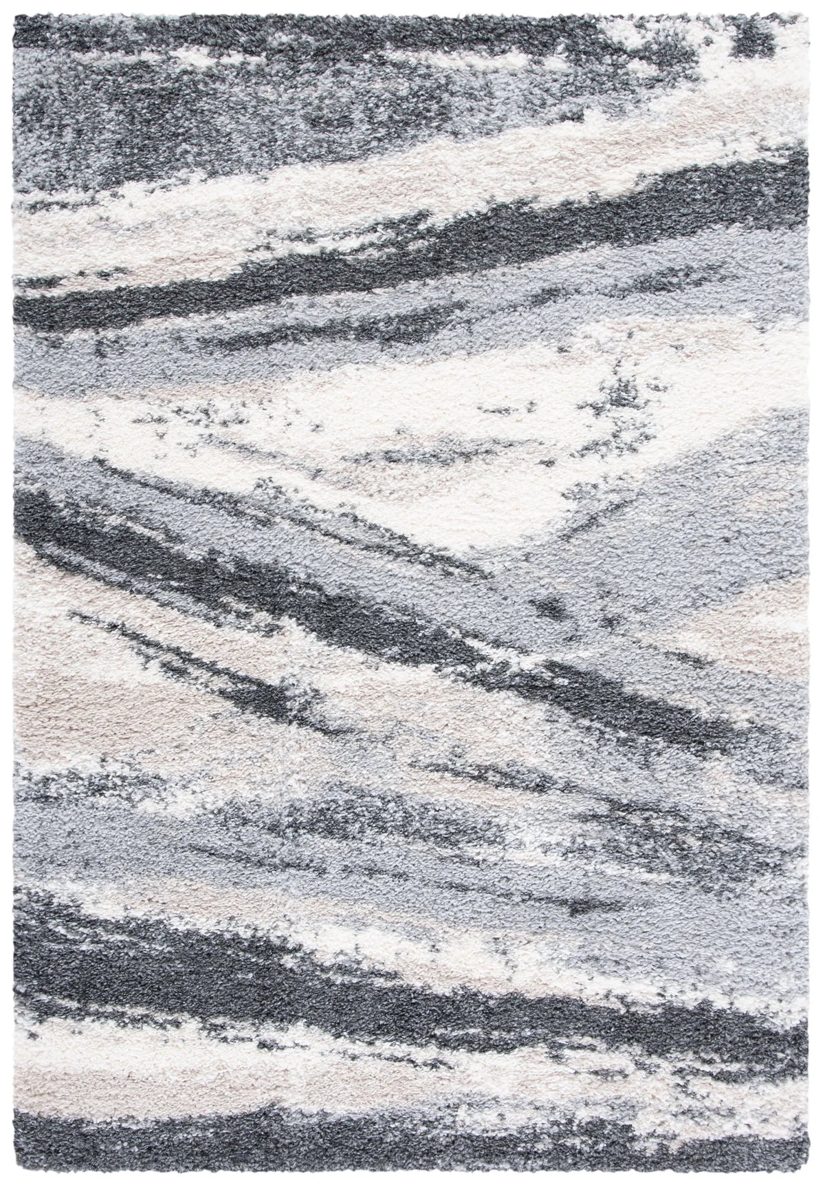 Safavieh Fontana Shag  800 4'-0" x 6'-0" Rug in Grey / Charcoal