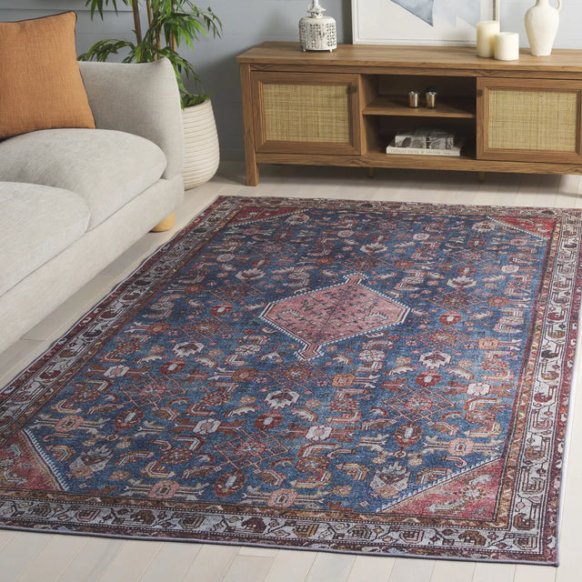 Safavieh Tucson 4'-0" x 6'-0" Rug in Blue / Rust