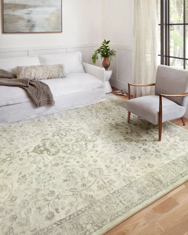Loloi Rosette Ros-02 Ivory/Silver Rugs - room scene 2