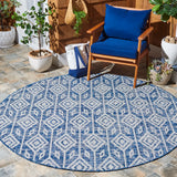 Safavieh Courtyard 6'-7" x 6'-7" Rug in Navy / Grey