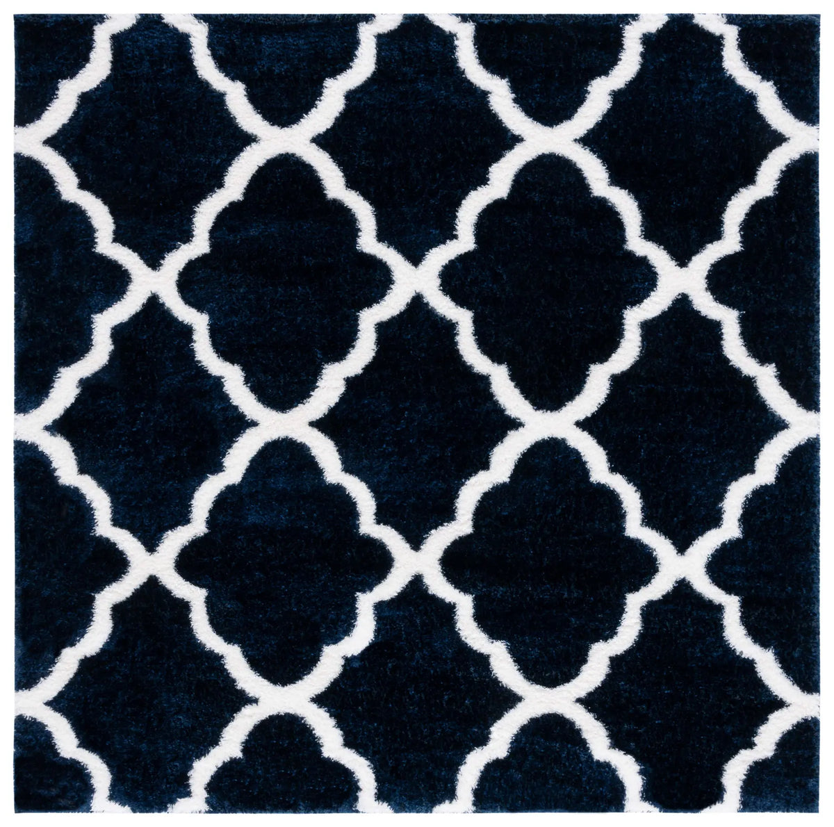Safavieh Tahoe Shag 6'-7" x 6'-7" Rug in Navy / White