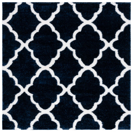 Safavieh Tahoe Shag 6'-7" x 6'-7" Rug in Navy / White