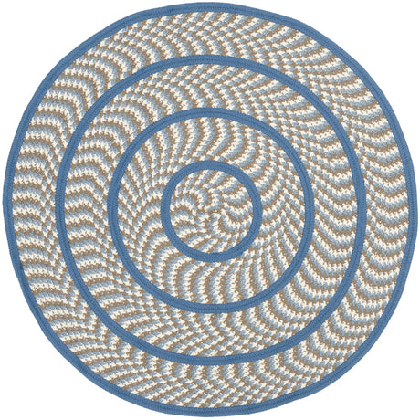 Safavieh Braided 3'-0" x 3'-0" Rug in Ivory / Blue