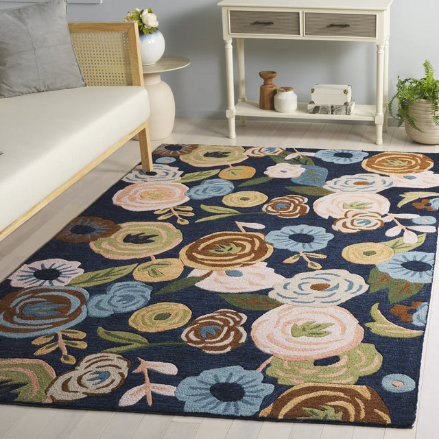 Safavieh Jardin 4'-0" x 6'-0" Rug in Navy / Light Blue