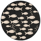 Safavieh Courtyard 5'-3" x 5'-3" Rug in Black / Beige