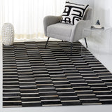 Safavieh Studio Leather 4'-0" x 6'-0" Rug in Black / Beige