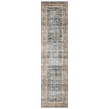 Oriental Weavers Machine Washable Charleston Cha06 Blue/ Rust Rug - runner