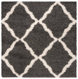 Safavieh Sgd-Dallas Shag 6'-0" x 6'-0" Rug in Dark Grey / Ivory