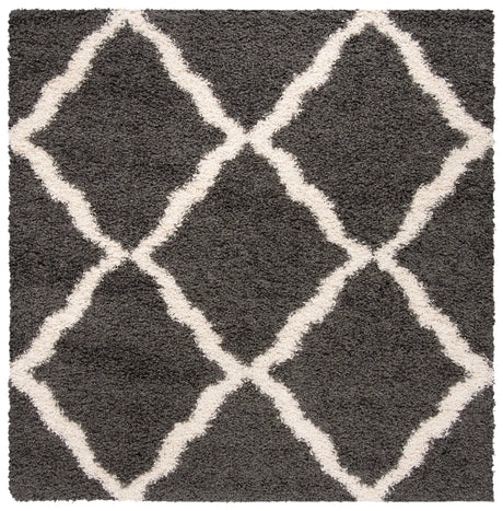 Safavieh Sgd-Dallas Shag 6'-0" x 6'-0" Rug in Dark Grey / Ivory