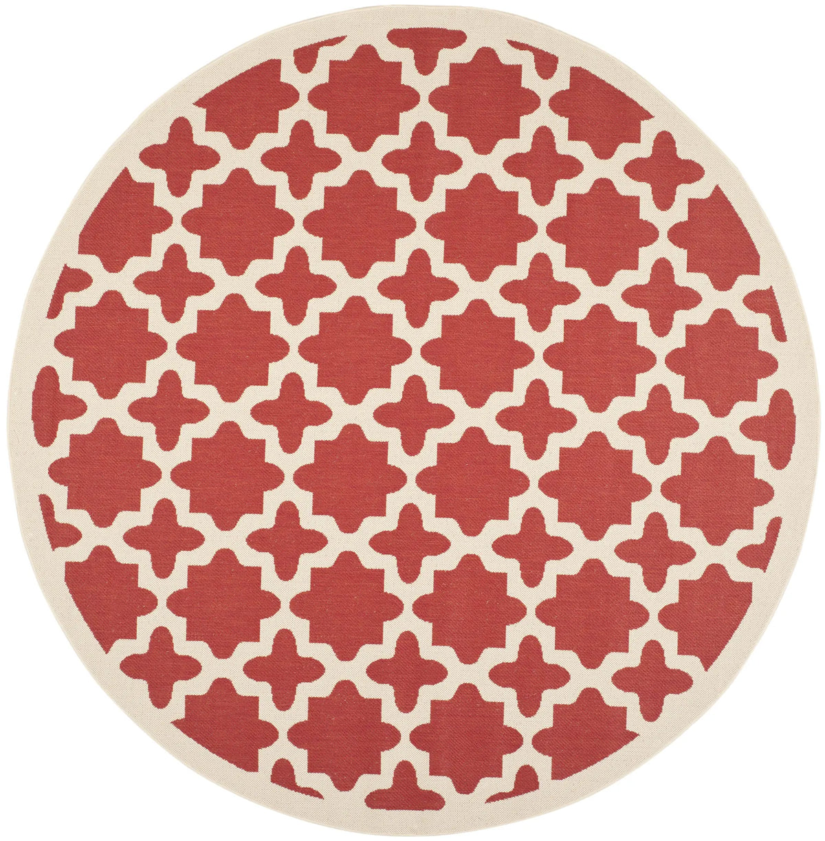 Safavieh Courtyard 7'-10" x 7'-10" Rug in Red / Bone
