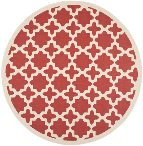 Safavieh Courtyard 7'-10" x 7'-10" Rug in Red / Bone