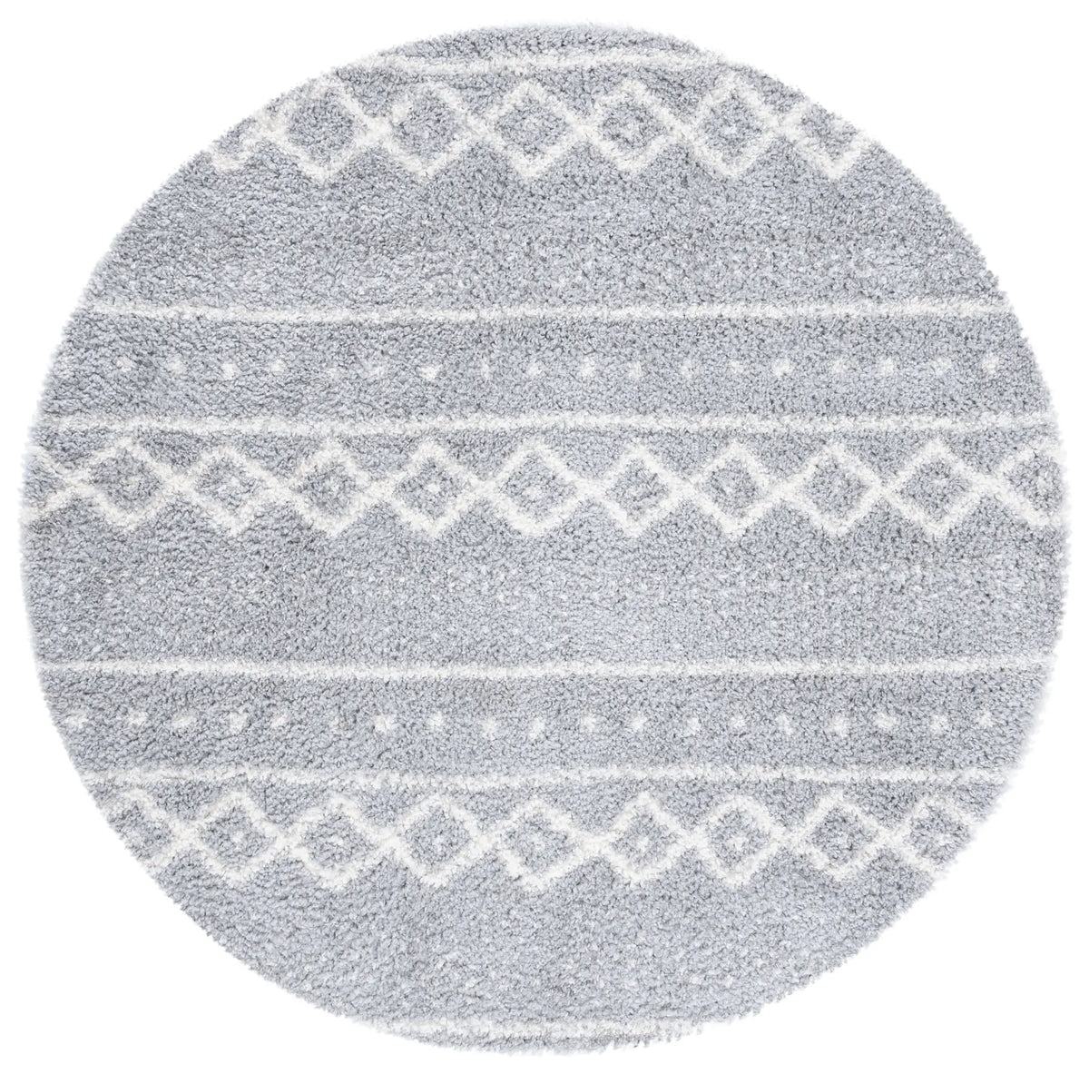 Safavieh Parma Shag 6'-7" x 6'-7" Rug in Grey / Ivory