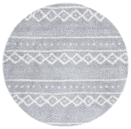 Safavieh Parma Shag 6'-7" x 6'-7" Rug in Grey / Ivory