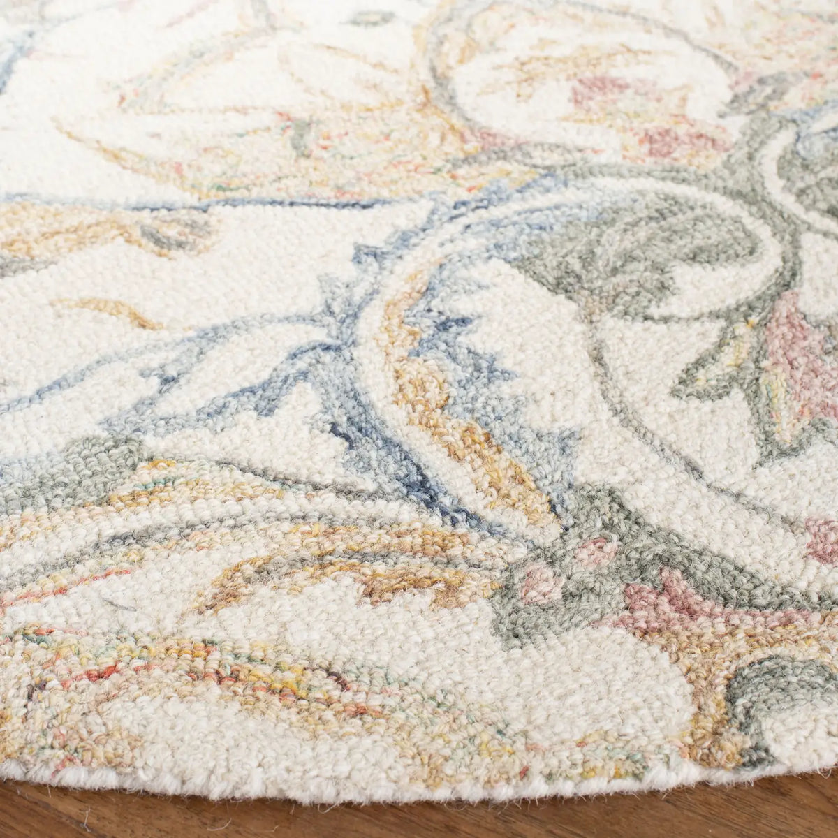 Safavieh Micro-Loop 5'-0" x 5'-0" Rug in Ivory / Blue