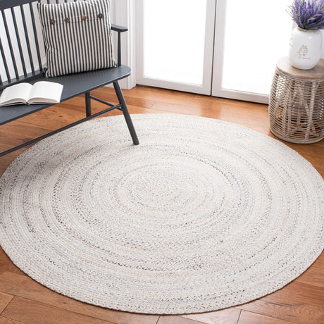 Safavieh Braided 6'-0" x 6'-0" Rug in Ivory