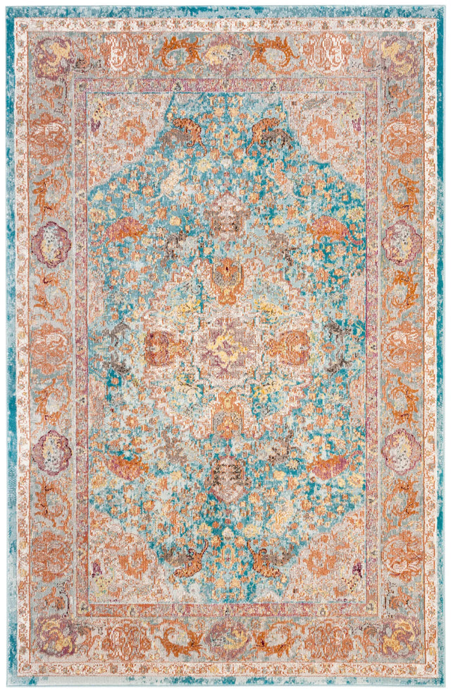 Safavieh Aria 3'-0" x 5'-0" Rug in Blue / Orange
