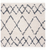 Safavieh Pro Lux Shag 400 6'-7" x 6'-7" Rug in Cream / Blue