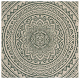 Safavieh Courtyard 6'-7" x 6'-7" Rug in Beige / Dark Green