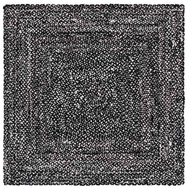 Safavieh Braided 6'-0" x 6'-0" Rug in Black / Ivory