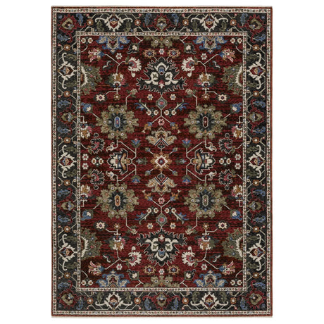 Oriental Weavers Sphinx HASTINGS HA03V Red Floral Rugs - main flat