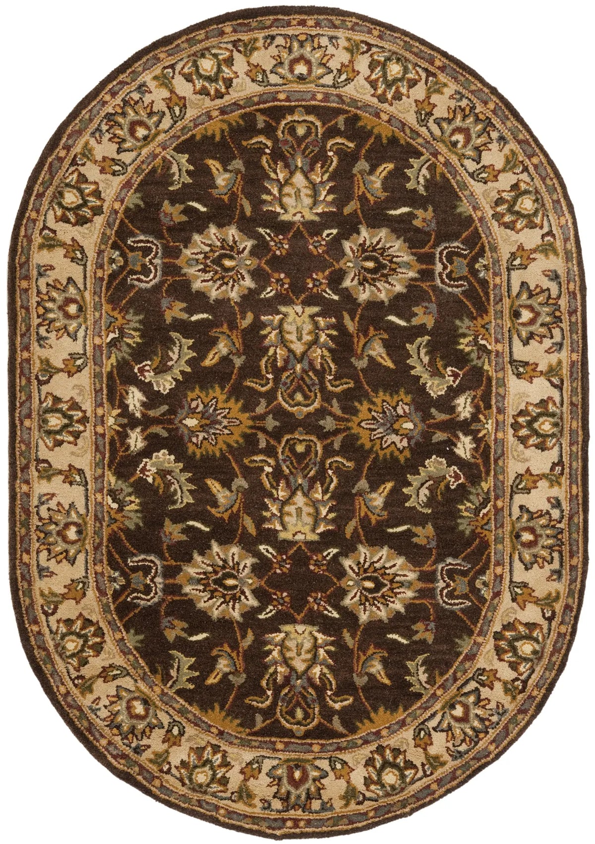 Safavieh Heritage 4'-6" x 6'-6" Rug in Brown / Ivory
