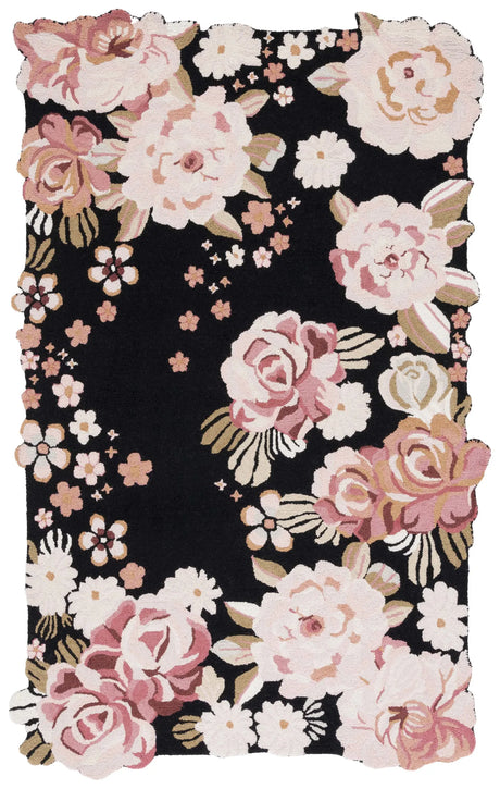 Safavieh Jardin 4'-0" x 6'-0" Rug in Black / Pink
