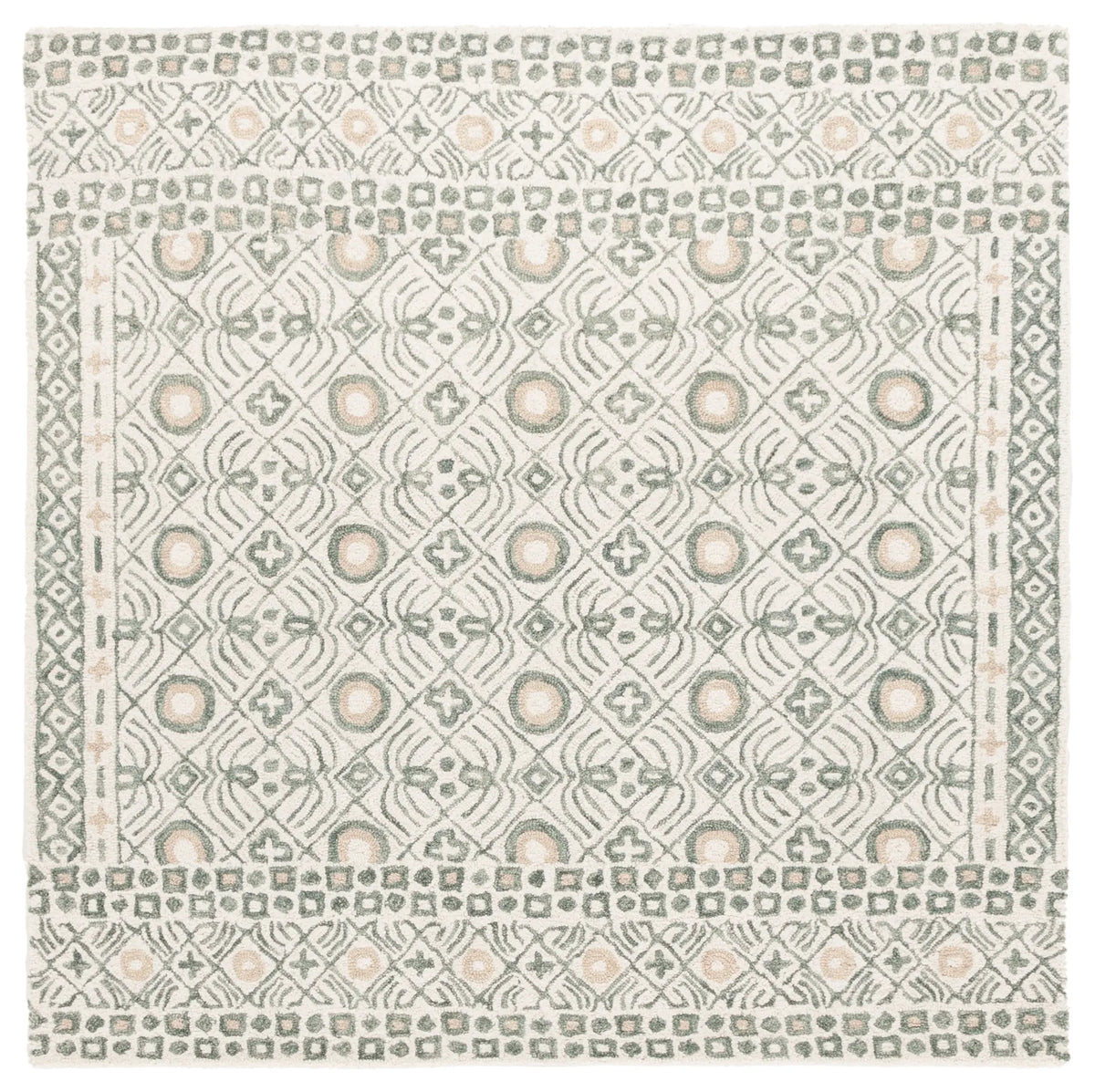 Safavieh Micro-Loop 5'-0" x 5'-0" Rug in Ivory / Grey