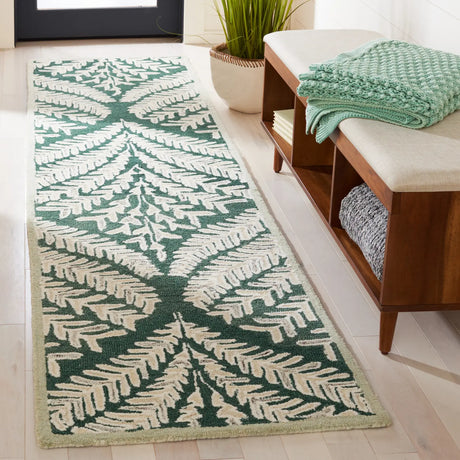 Safavieh Capri 2'-3" x 11'-0" Rug in Dark Green / Ivory