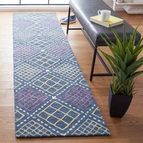 Safavieh Metro 2'-3" x 9'-0" Rug in Blue / Yellow