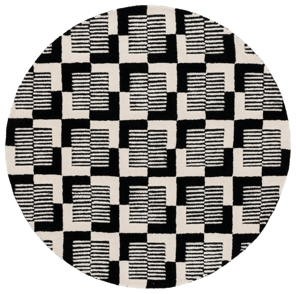 Safavieh Metro 6'-0" x 6'-0" Rug in Black / Ivory
