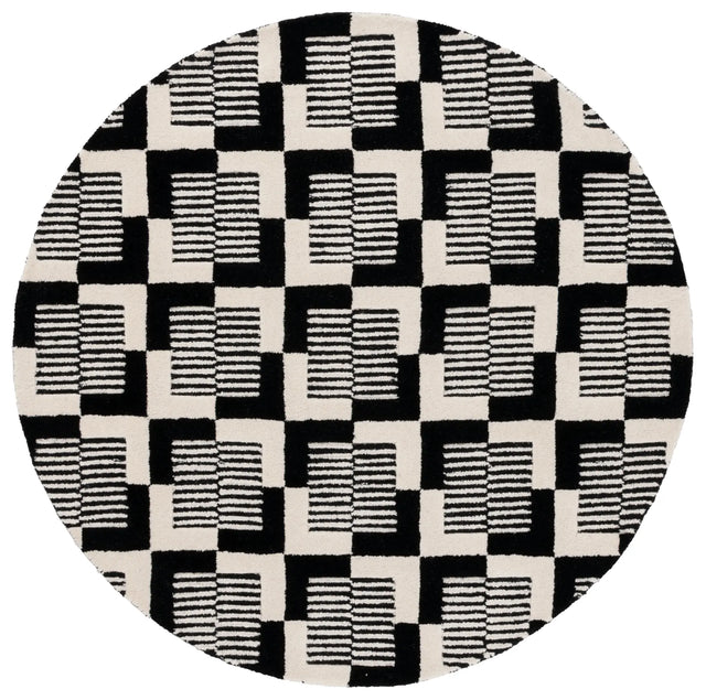 Safavieh Metro 6'-0" x 6'-0" Rug in Black / Ivory