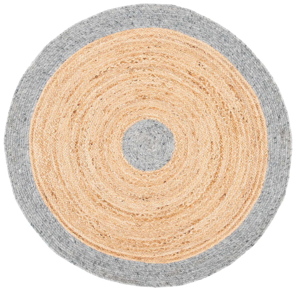 Safavieh Braided 3'-0" x 3'-0" Rug in Grey / Natural