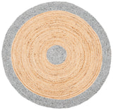Safavieh Braided 3'-0" x 3'-0" Rug in Grey / Natural